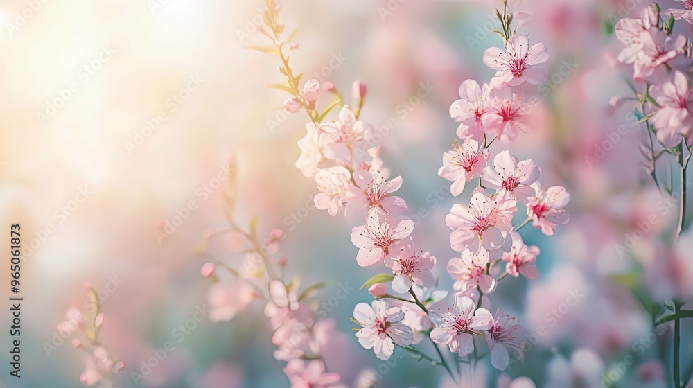 Delicate Pink Blossoms in Soft Sunlight Delicate Pink Blossoms in Soft Sunlight