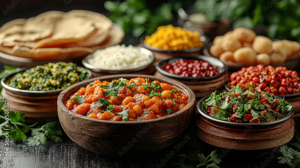 A delicious spread of Indian dishes, perfect for sharing. A delicious spread of Indian dishes, perfect for sharing.