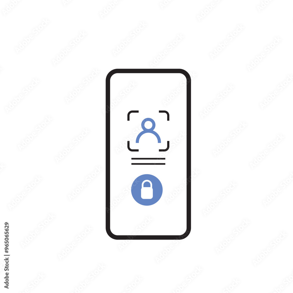 KYC vector icon with mobile. KYC customer data digital verification for UI design icon. Know your customer icon in blue colour with verification scan and security icon KYC vector icon with mobile. KYC customer data digital verification for UI design icon. Know your customer icon in blue colour with verification scan and security icon