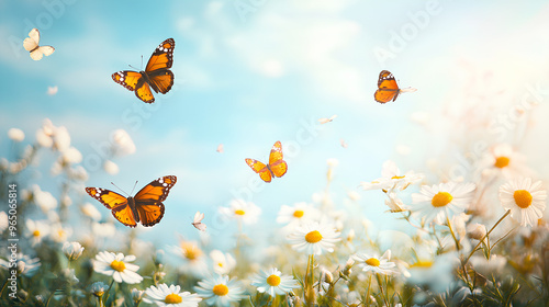 butterflies and flowers