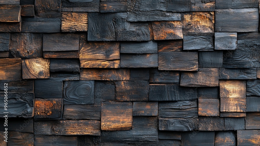 A Wall of Burnt and Weathered Wood Planks A Wall of Burnt and Weathered Wood Planks