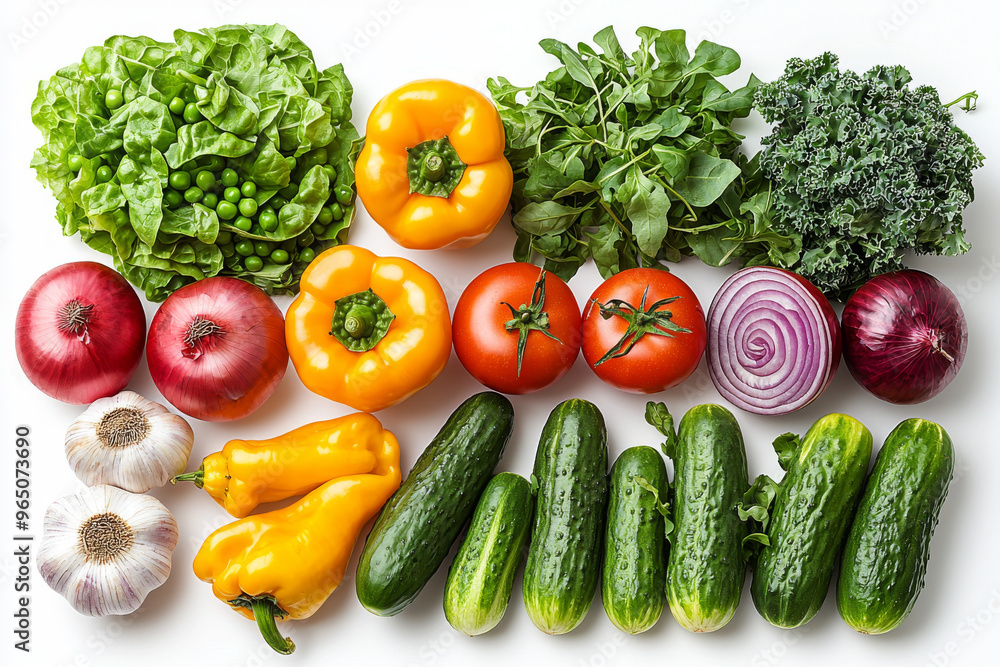 Assortment of fresh vegetables on white background. Assortment of fresh vegetables on white background.