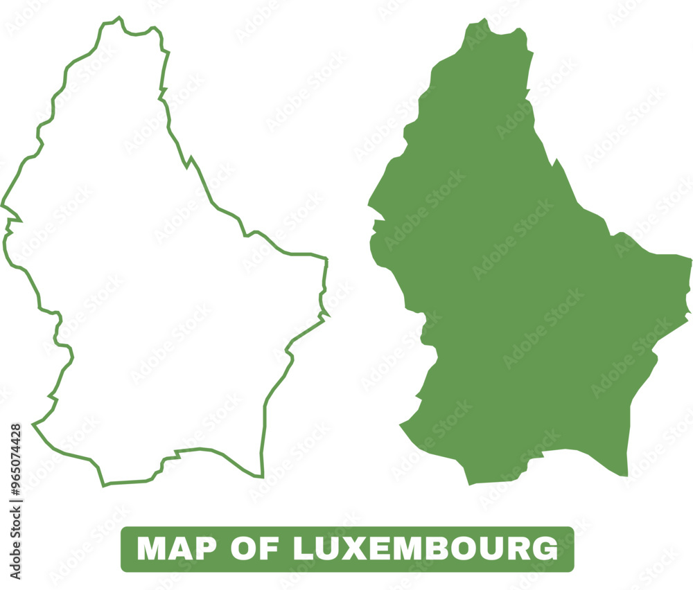 Simple Luxembourg Outline flat map style vector illustration set Simple Luxembourg Outline flat map style vector illustration set