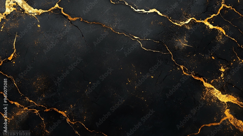 Black Marble Background with Golden Veins and Glitter Black Marble Background with Golden Veins and Glitter