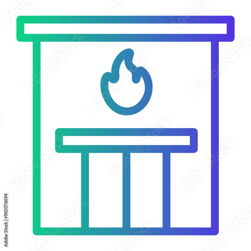 fire Line Gradient Icon