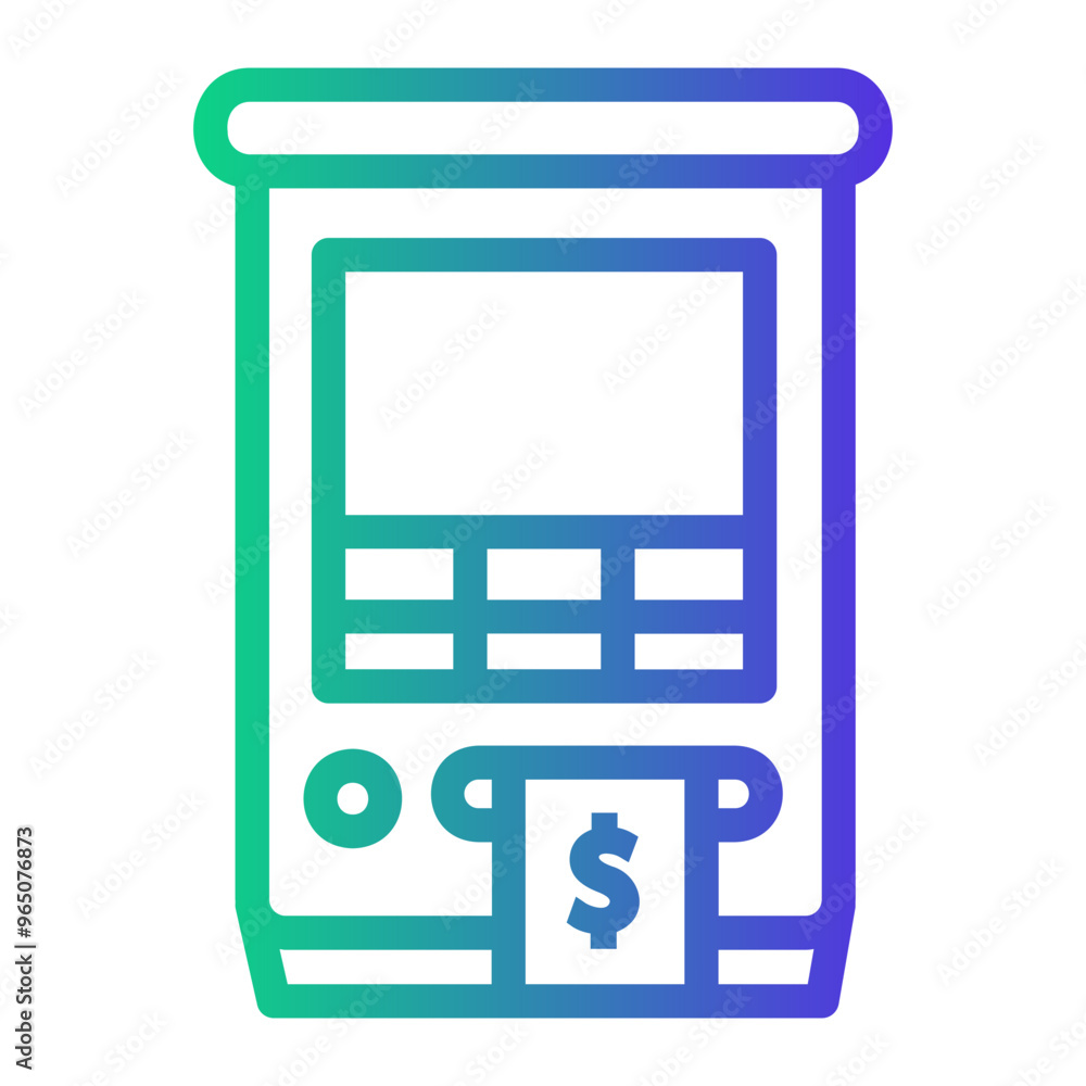 atm Line Gradient Icon atm Line Gradient Icon