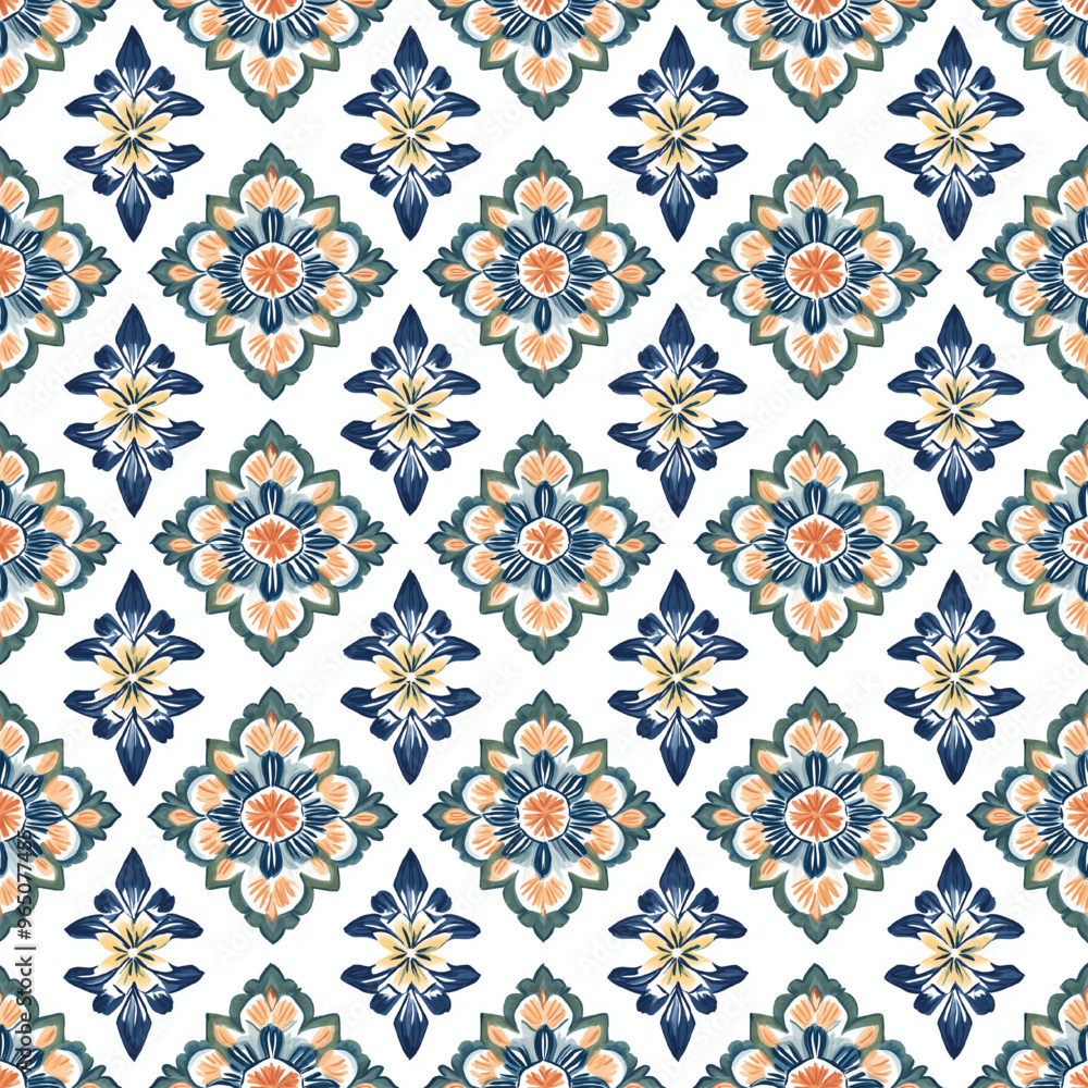 Seamless pattern with ikat boho Seamless pattern with ikat boho