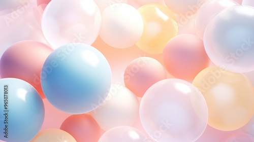 A beautiful abstract background with soft pastel colors. The spheres are arranged in a random pattern, creating a sense of depth and movement.