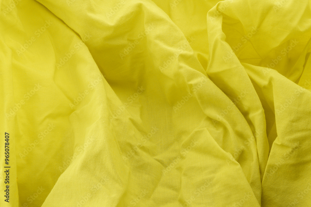 yellow crumpled fabric background, wallpaper or cotton crumpled fabric texture yellow crumpled fabric background, wallpaper or cotton crumpled fabric texture