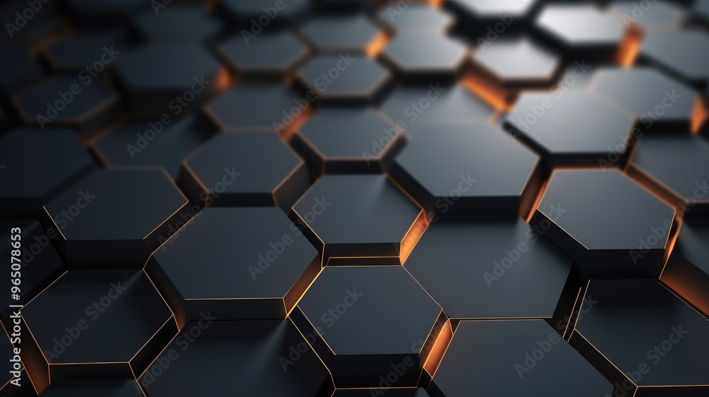 A close-up of a black honeycomb pattern with glowing orange edges, creating a futuristic and abstract background. A close-up of a black honeycomb pattern with glowing orange edges, creating a futuristic and abstract background.