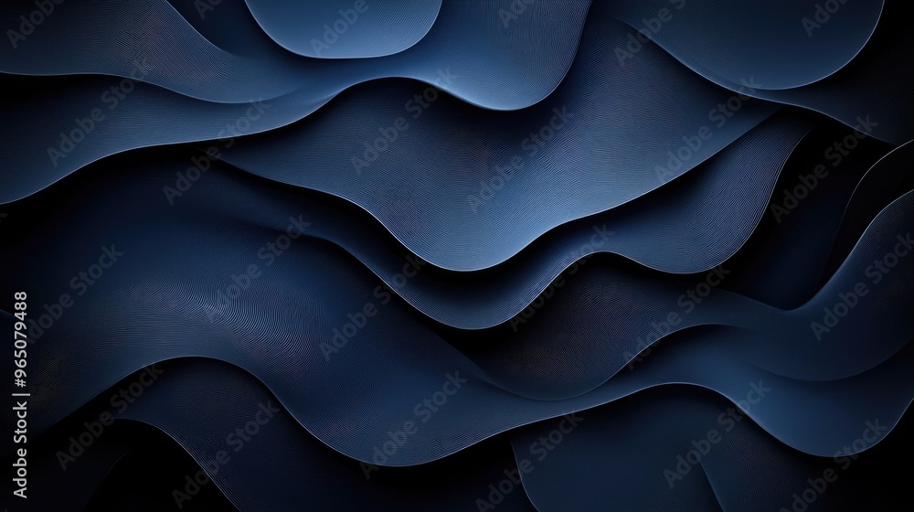 Dark Abstract Design with Blue Wavy Lines and Vibrant Glow Dark Abstract Design with Blue Wavy Lines and Vibrant Glow