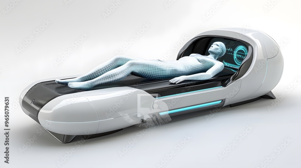 A futuristic healthcare device that scans a person�s body and provides instant medical analysis A futuristic healthcare device that scans a person�s body and provides instant medical analysis