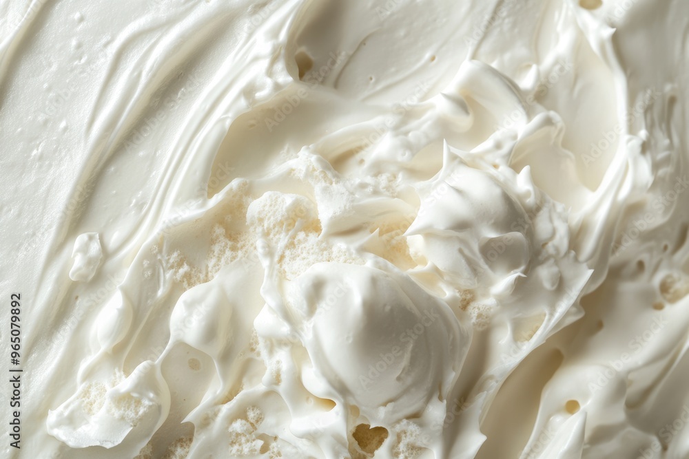 Fototapeta premium Delicious Creamy Swirl. Closeup of Fresh White Milk Cream Background