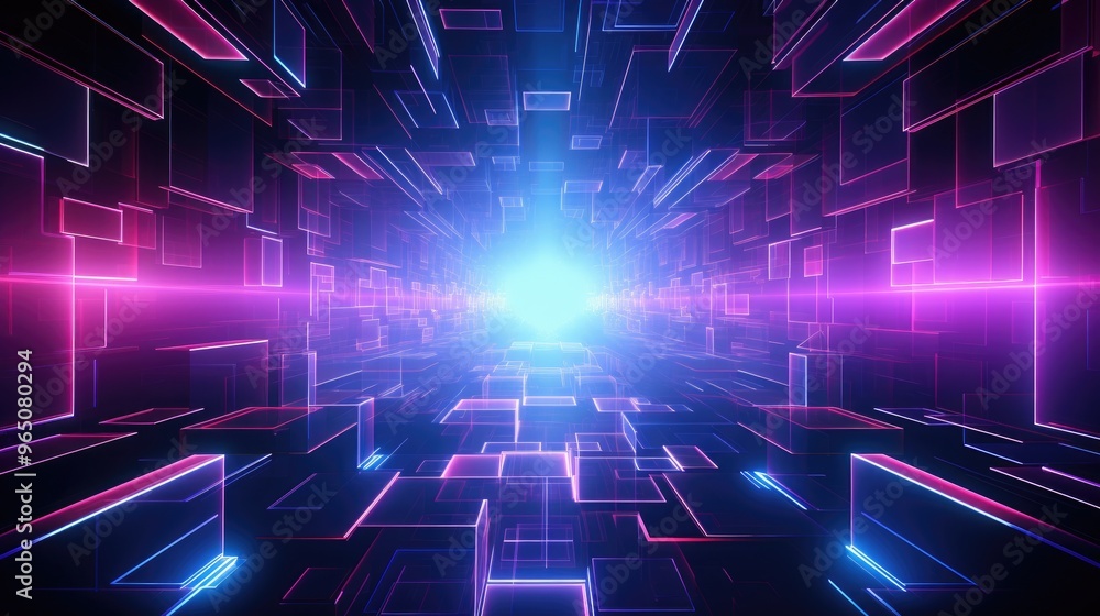 A futuristic abstract background with glowing neon lights and geometric shapes. A futuristic abstract background with glowing neon lights and geometric shapes.