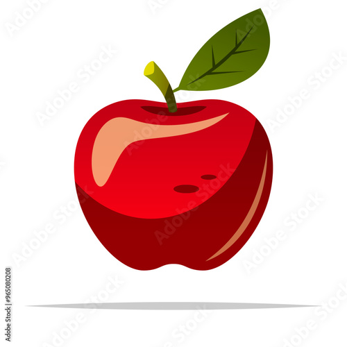 Fresh red apple vector isolated illustration