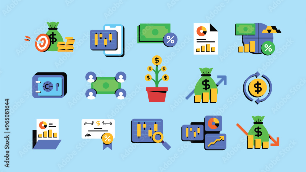 Flat Trading and Investment Illustration Flat Trading and Investment Illustration