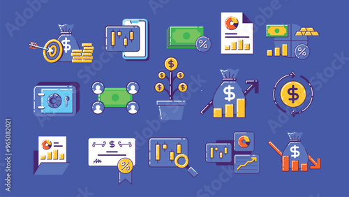 Colorful Trading and Investment Illustration