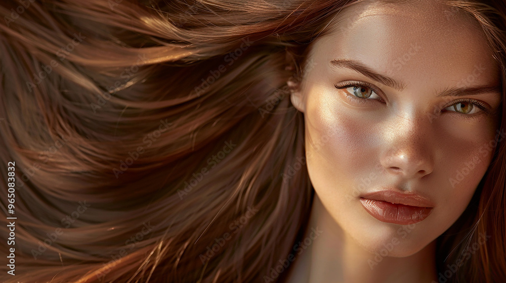 Obraz premium Close-up Portrait Featuring a Gorgeous Girl's Hairstyle with Elegant Detailing
