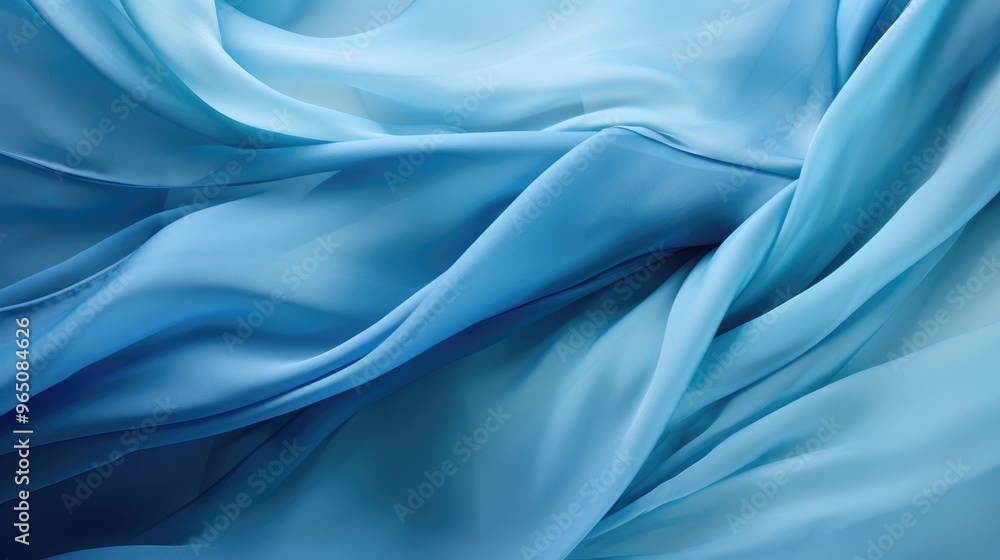 A soft, flowing blue fabric creates a beautiful abstract background. A soft, flowing blue fabric creates a beautiful abstract background.