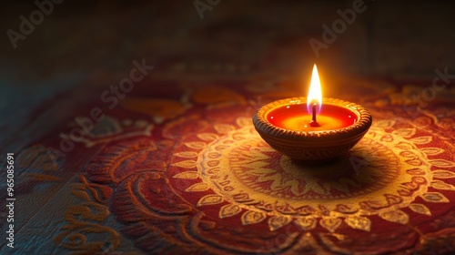 Diwali diya oil lamps holiday background. Creating a festive and decorative composition.