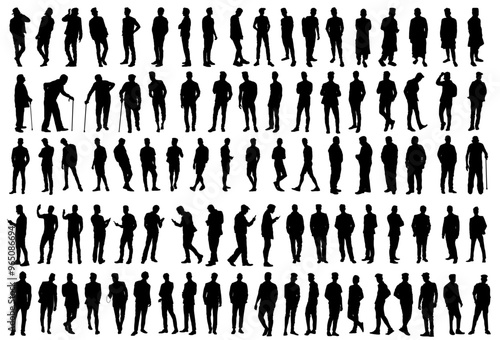 men silhouette bundle pack vector