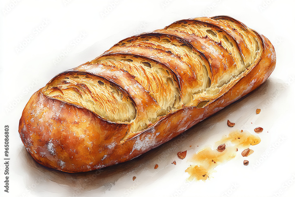 A freshly baked loaf of bread, ready to be sliced. A freshly baked loaf of bread, ready to be sliced.