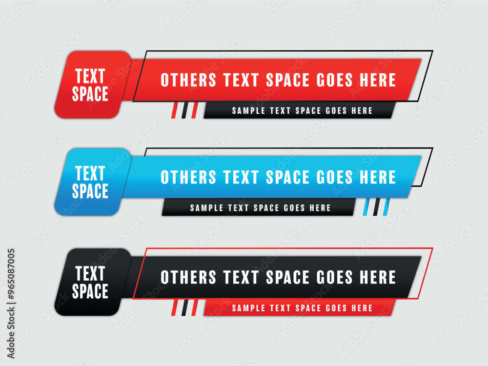 Stylish colorful geometric lower third banner template design premium vector Stylish colorful geometric lower third banner template design premium vector