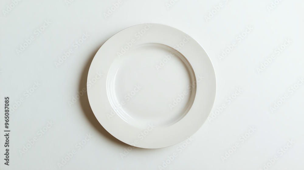 An empty white plate on a white background. An empty white plate on a white background.