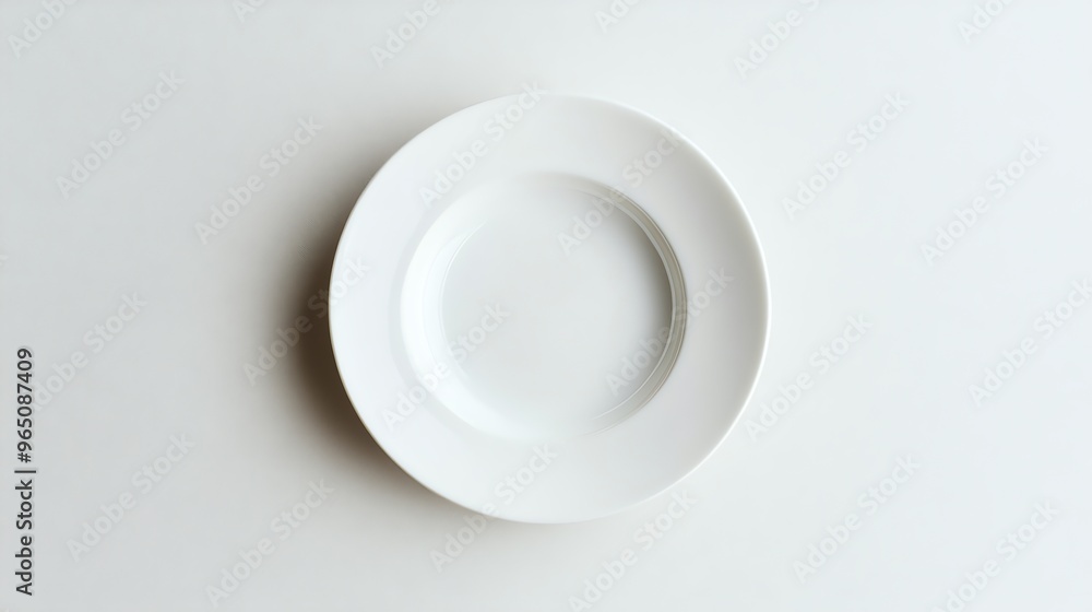 An empty white plate on a white background. An empty white plate on a white background.