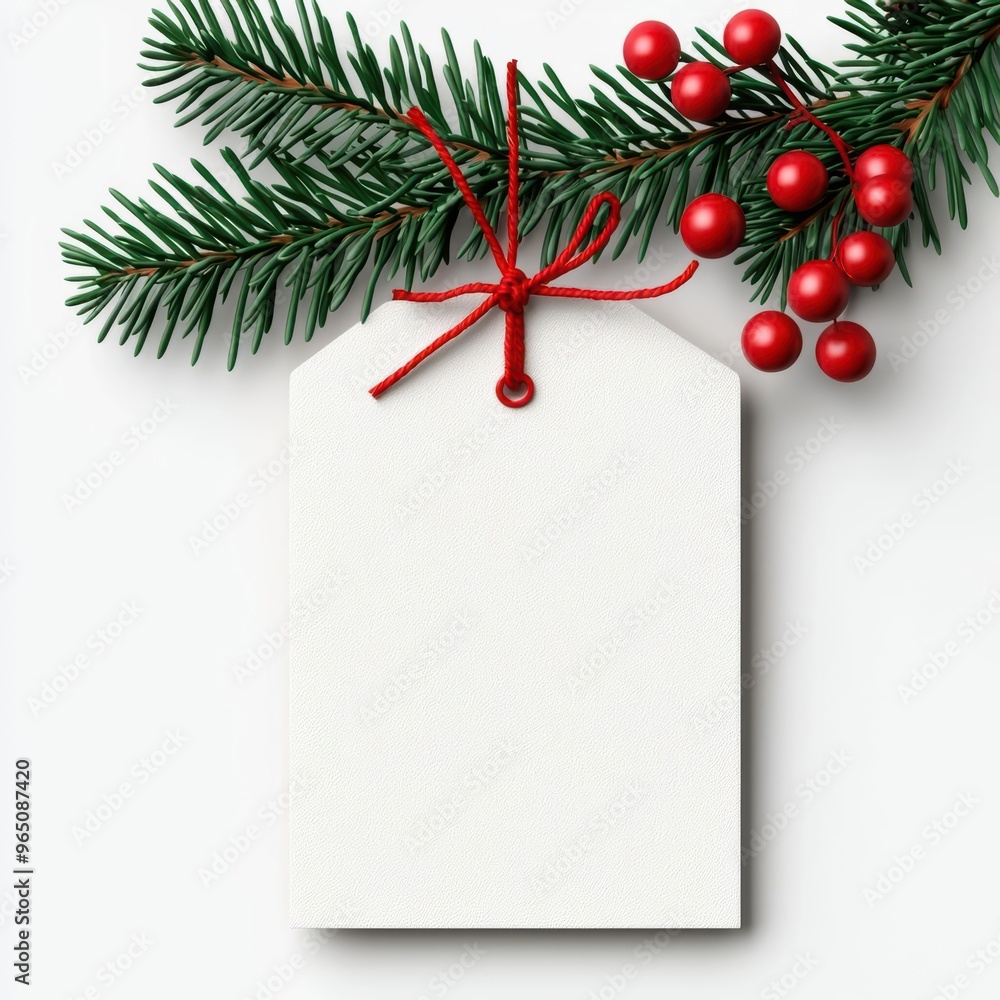 Obraz premium Christmas present tag, To and From in festive writing, 3D illustration