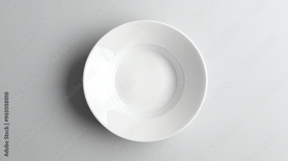 A white plate on a white background. A white plate on a white background.