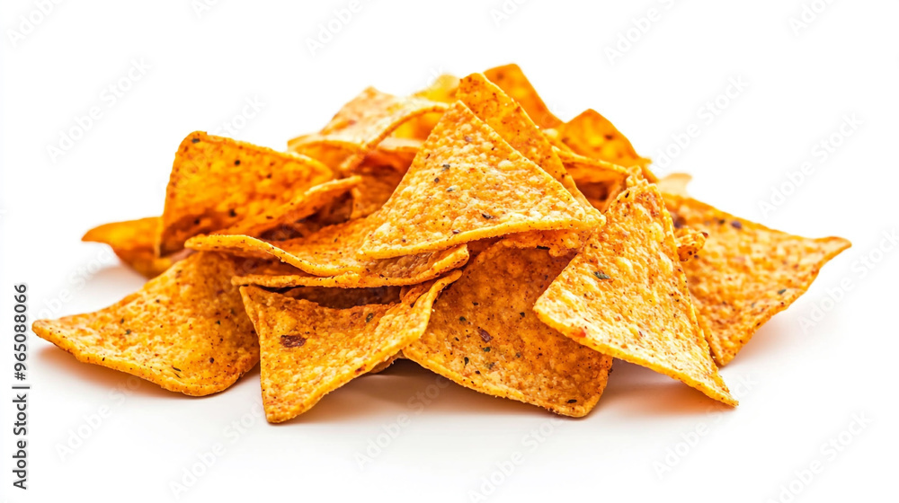 A pile of crunchy tortilla chips on a bright background ready for dipping in salsa or guacamole during a gathering or snacking time A pile of crunchy tortilla chips on a bright background ready for dipping in salsa or guacamole during a gathering or snacking time