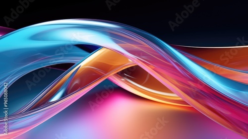 Abstract colorful background with vibrant, flowing lines. The smooth, glossy textures create a sense of movement and energy.