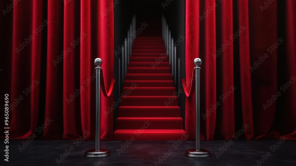 Fototapeta premium VIP access via a hidden passage, leading to a private, exclusive event, VIP entrance, secret luxury access