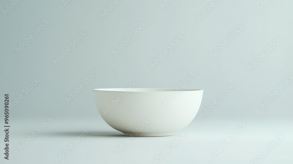 A white bowl sits on a white surface. A white bowl sits on a white surface.