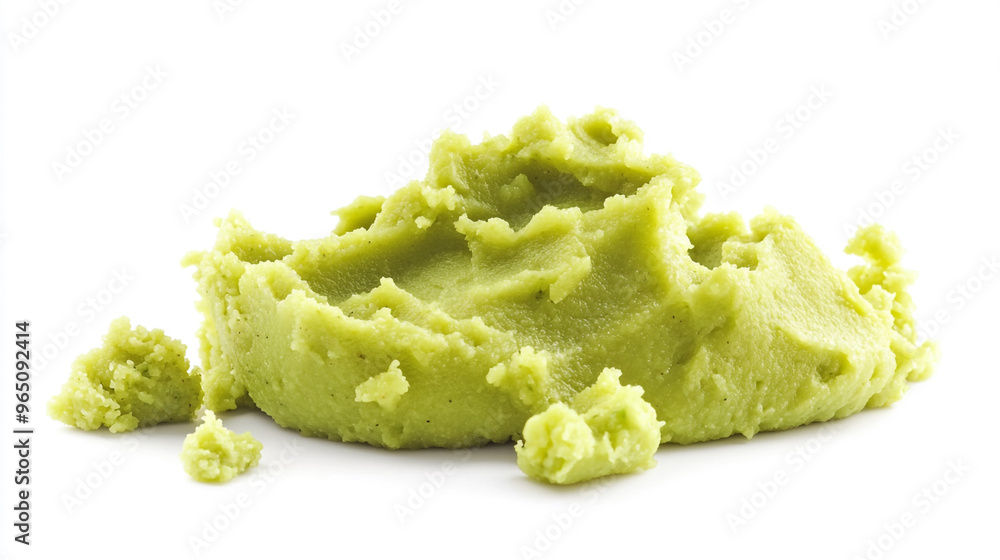 Freshly mashed avocado spread on a clean white background ready for a nutritious meal or snack preparation Freshly mashed avocado spread on a clean white background ready for a nutritious meal or snack preparation