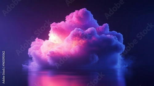 3d rendering of glowing violetpink cloud dreamy atmospheric element photo