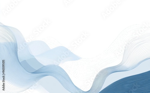 Abstract Background with Blue Lines and Waves