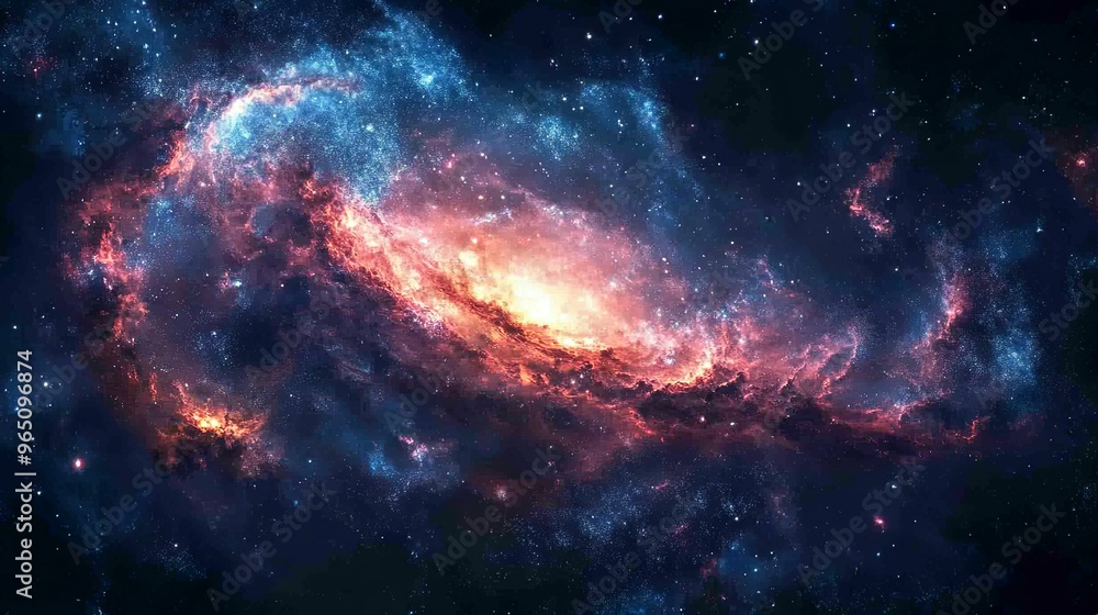 A vibrant nebula in a starry night sky A vibrant nebula in a starry night sky