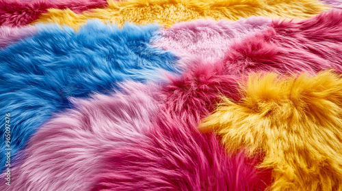 fur in vivid, eye-catching colors, bringing a playful and youthful energy to the scene