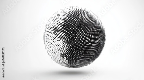 abstract global connection halftone sphere intersecting lines sleek design