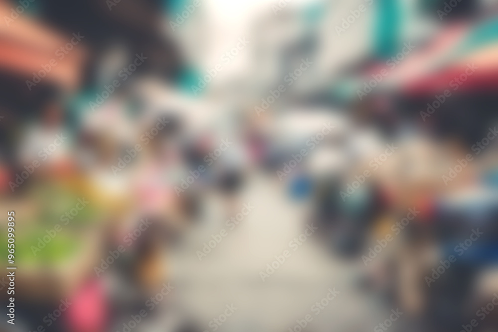 Obraz premium Blur image of night market festivals, Abstract Background and bokeh light