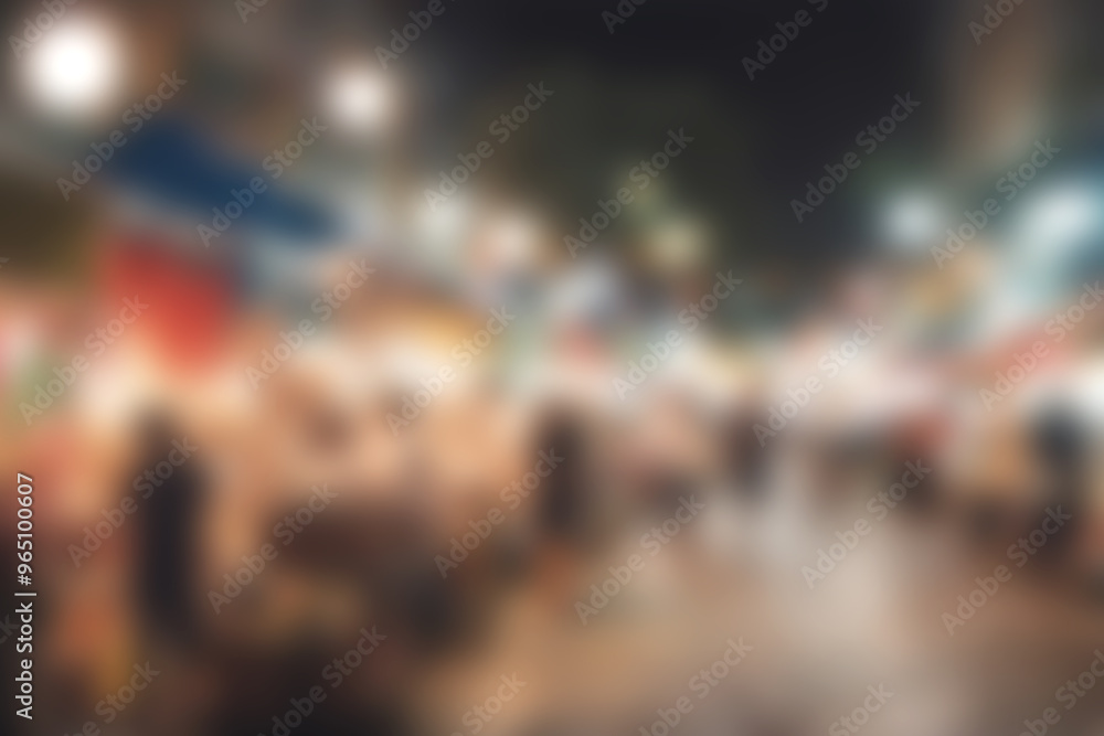 Blur image of night market festivals, Abstract Background and bokeh light Blur image of night market festivals, Abstract Background and bokeh light