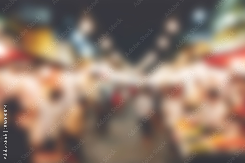 Obraz premium Blur image of night market festivals, Abstract Background and bokeh light