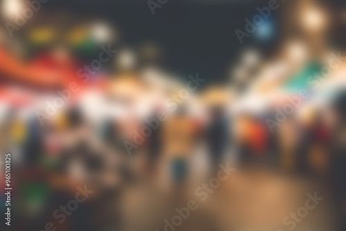 Blur image of night market festivals, Abstract Background and bokeh light