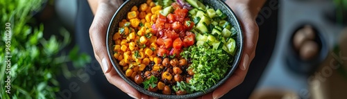 Professional at a high-energy workspace taking a break with a vibrant plant-based lunch, showcasing the benefits of nutritious eating for busy entrepreneurs