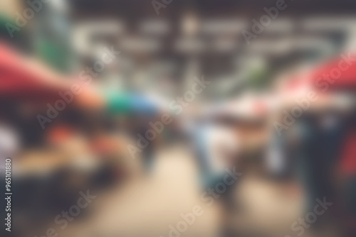 Blur image of night market festivals, Abstract Background and bokeh light