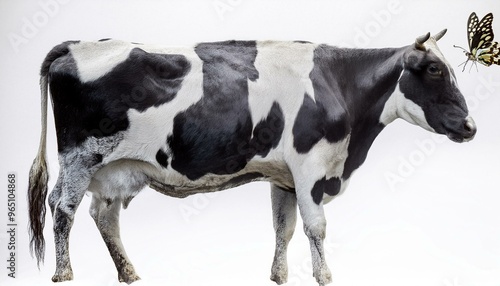 black and white cow, wallpaper piggy bank with money, white cow with a ribbon, the night, black background, cow with calf, bull in the dark, cow cattle, a Scottish cow, isolated on white background