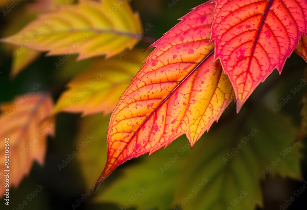 Close-up of autumn foliage, showcasing the intricate veins and textures. Close-up of autumn foliage, showcasing the intricate veins and textures.