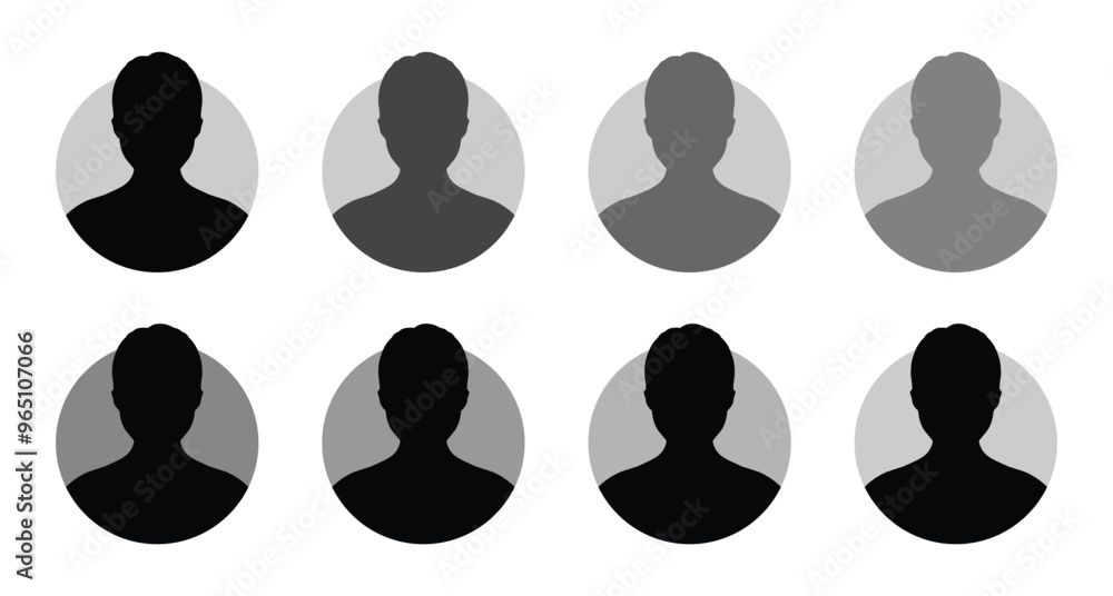 Default anonymous user portrait vector illustration flat vector designs. User portrait icons Default anonymous user portrait vector illustration flat vector designs. User portrait icons